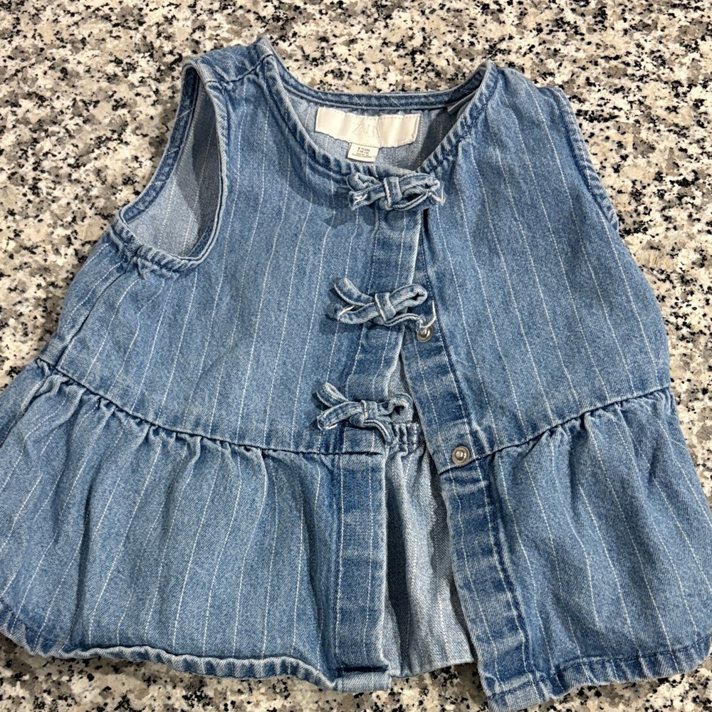 Zara Light Blue Denim Top